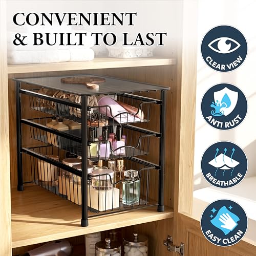 Simple Houseware Stackable 3 Tier Sliding Basket Org | All Products - Image 6