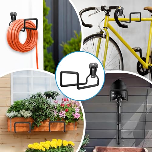 4 Pack Heavy Duty Garden Hose Holder Wall Mount, Metal - Image 7