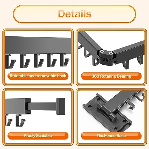 Clothes Drying Rack for Laundry,Wall Mounted Clothes Hanger Rack - Image 6