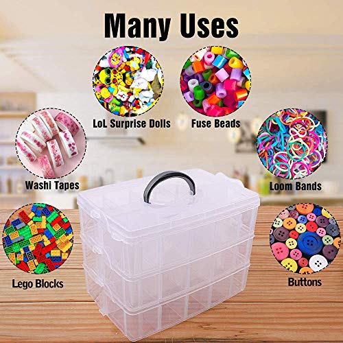 Bead Organizer 3 Tier 30 grid Stackable Craft Tackle | All Products - Image 5