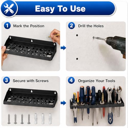 51 Hole Wall Tool Rack Metal Screwdriver Organizer - Image 5