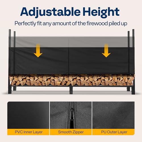 VIVOHOME Upgraded Heavy Duty 8 ft 1/2 Cord Firewood Rack - Image 6