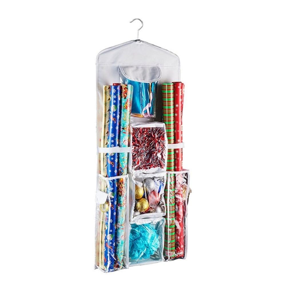Limen White Oxford Cloth Christmas Wrapping Paper Storage - Image 1