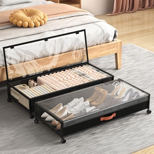 Eastherry Under Bed Storage with Wheels, 2 Pack 36" Extra Long - Image 2