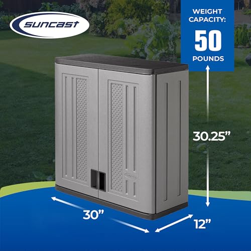 Suncast 4 Cu. Ft Wall Mounted Garage Cabinet Storage - Image 4