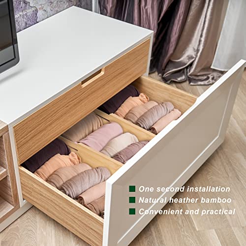 4 Pack Bamboo Drawer Dividers 2.6" High, Adjustable from 12 Inch - Image 6