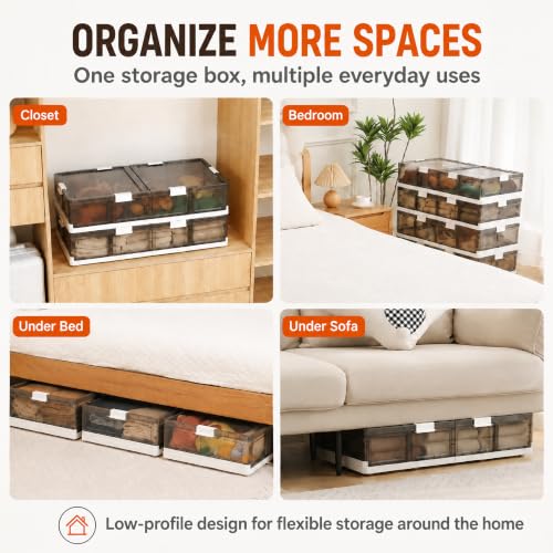 2-Pack Under Bed Storage Containers with Wheels | Home Organization - Image 6