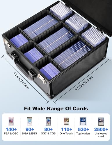 Black Graded Card Storage Box, TSA Lock Slab Case, Display Window - Image 3