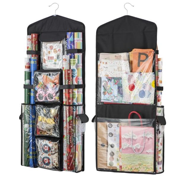 Christmas Wrapping Paper Organizer Storage, Hanging Gift - Image 1