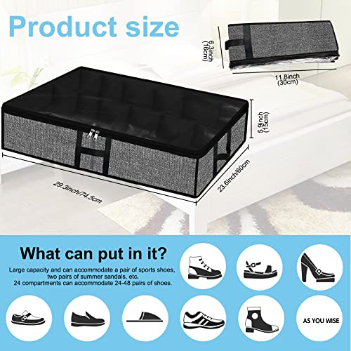 Under Bed Storage Organizer for Closet 2pc-24 Pairs Shoe Boxes - Image 5