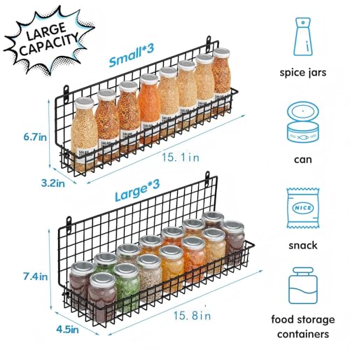 JKsmart 6-Tier Spice Rack Organizer with Door Hook, Wall - Image 6