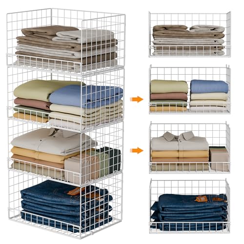 4-Tier Stackable Closet Organizers and Storage Baske | Home Organizati - Image 2