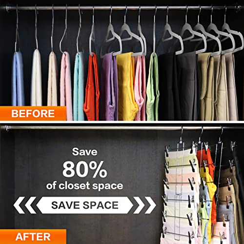 4 Pack Pants-Hangers-Space-Saving, 6 Tier-Closet-Organizer - Image 4
