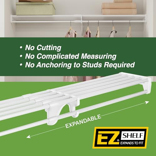 EZ Shelf Expandable Laundry Room Shelving Kit, Wall Mount, White - Image 6