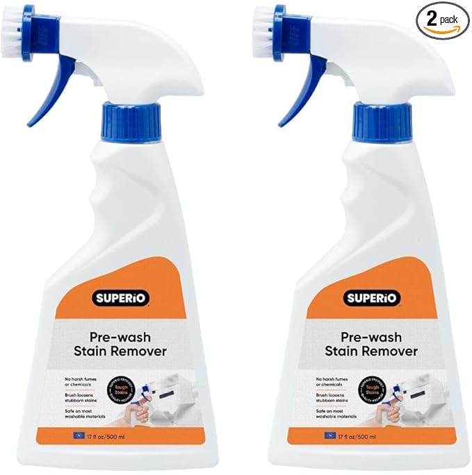Pre-Wash Stain Remover Spray with Brush, Colered Cloth Detergent, Garment Cleaning Stain Cleaner, 2 Pack