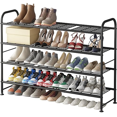 LINZINAR 4 Tier Long Shoe Rack for Closet Metal Shoe Organizer - Image 2