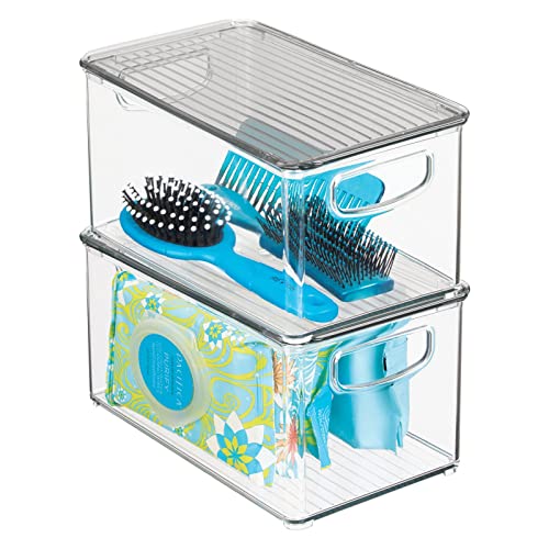 mDesign Deep Plastic Bathroom Storage Bin Box | Home Organization - Image 2
