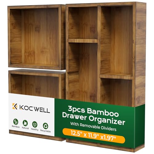 KOCWELL Bamboo Desk Drawer Organizer - Image 2