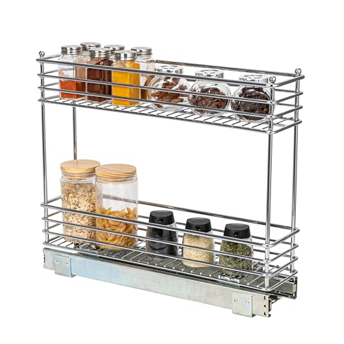 Household Essentials Chrome 2-Tier Sliding Cabinet Organizer, 5" - Image 2