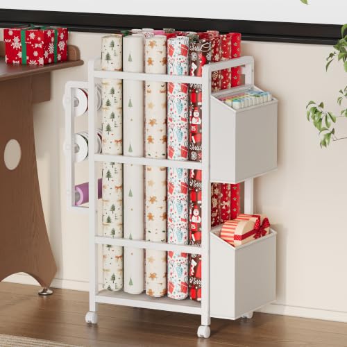 Gift Wrapping Paper Organizer&Storage Cart with Slap Bracelets - Image 8