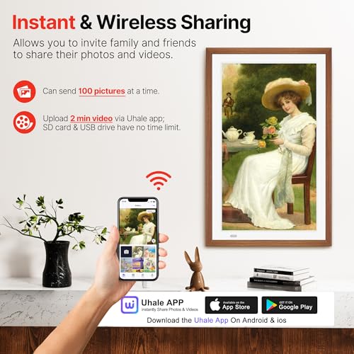 21.5" Large Digital Picture Frame, 64GB Uhale WiFi Frame - Image 3