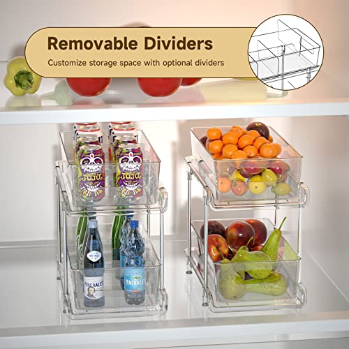 HIHEGD 2-Tier Bathroom Organizer with Dividers, Clear Under Sink - Image 6