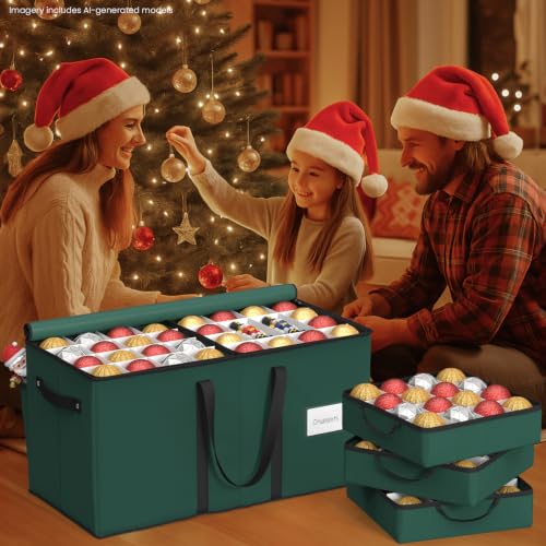Christmas Ornament Storage Box with 8 Trays, Fits 128 - Image 3
