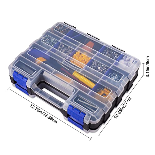 Small Parts Storage Case Tools Box Organizer Double Side 34 - Image 7