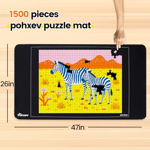 Pohxev Rubber Puzzle Mat Roll Up，Jigsaw Saver Pad Matt - Image 3