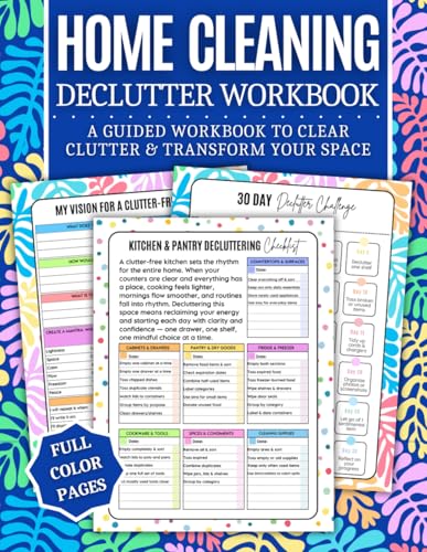 Home Cleaning Declutter Workbook: COLOR Guided Organization - Image 1