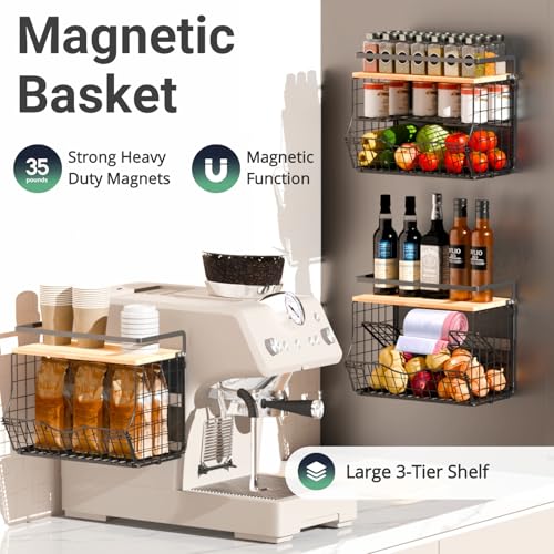 Magnetic Shelf for Fridge with Wood Lid, Fruit Potato - Image 4
