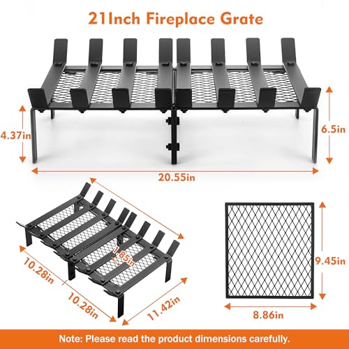facka Firewood Rack and Fireplace Grate Bundle, Complete - Image 6