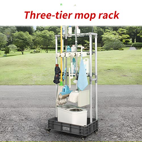 Storage Shelf Broom mop Holder Hold Your Cleaning Supplies - Image 3