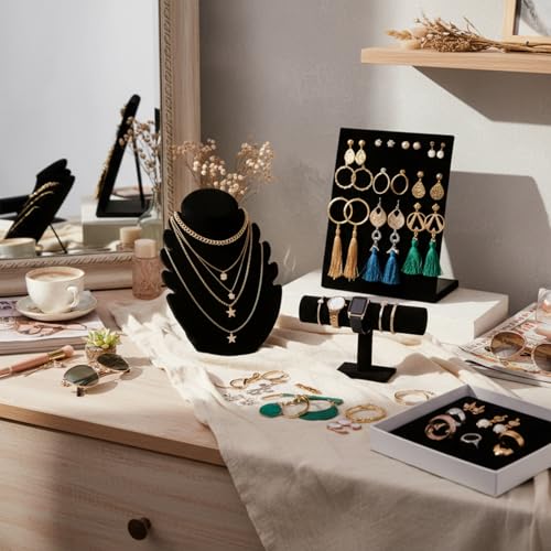 3 Pcs Black Velvet Jewelry Display Set, Necklace Bus | Storage & Organ - Image 3