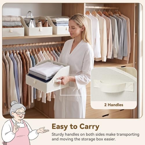 GRANNY SAYS Trapezoid Closet Storage Bins, Small, Beige, 3-Pack - Image 3