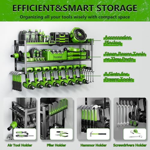 Power Tool Organizer - 3 Layer 8 Drill Holder Wall Mount - Image 5