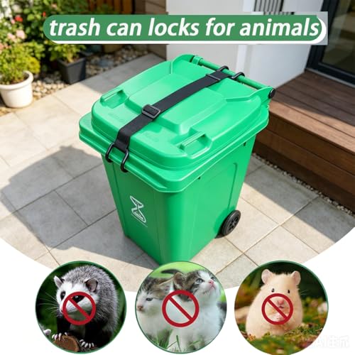 2Pcs Adjustable Trash Can Lid Lock Strap, Heavy-Duty - Image 5