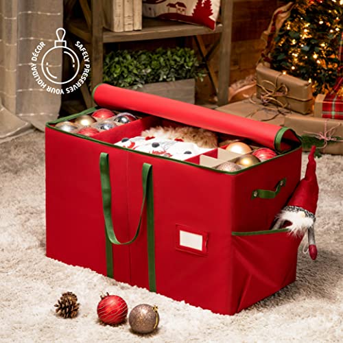 ZOBER Large Christmas Ornament Storage Box - Stores 80 3" - Image 4