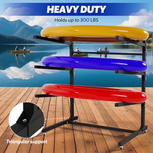 Freestanding Kayak Storage Rack, Adjustable 3-Tier Kayak Rack - Image 6