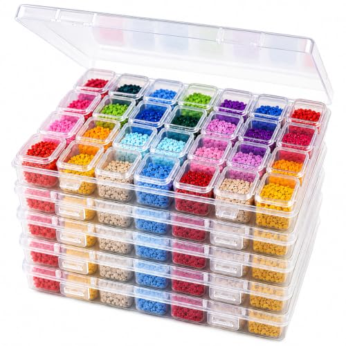 5-Pack 28-Grid Clear Plastic Small Bead Organizer Storage Box - Image 2