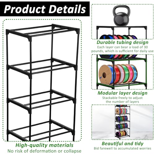 2 Pack 3D Printer Filament Storage Rack, 6-Tier | Home Organization - Image 5