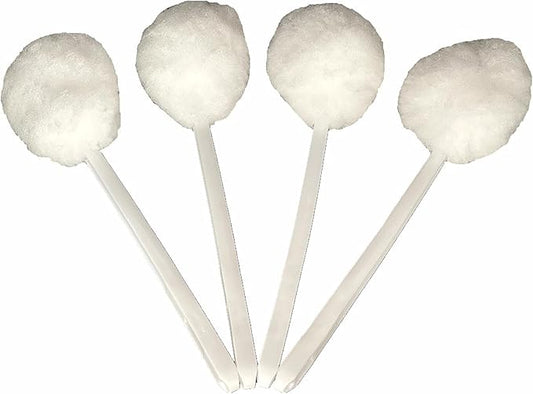 Bowl Brush Toilet Cleaning Brush Set Soft Polyester Head 15x5 inches White (4PacK)