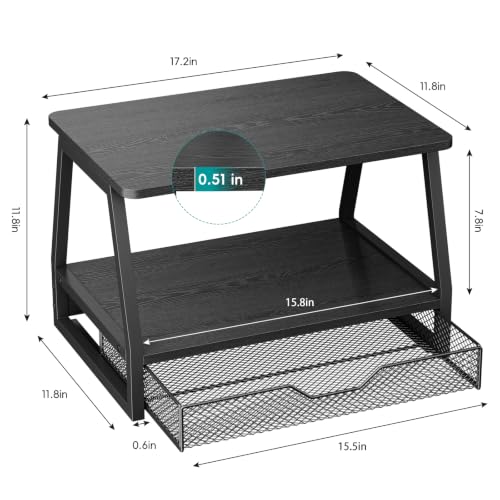 2-Tier Printer Stand with Storage, Desktop Organizer - Image 6