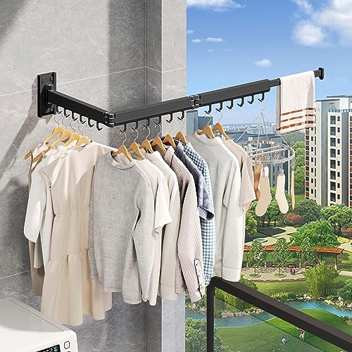 Wall Mounted Tri-Fold Clothes Drying Rack, Heavy Duty - Image 6