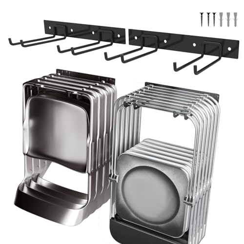 2Pack Folding Chair Storage Rack, Chair Hangers for Garage Wall - Image 2