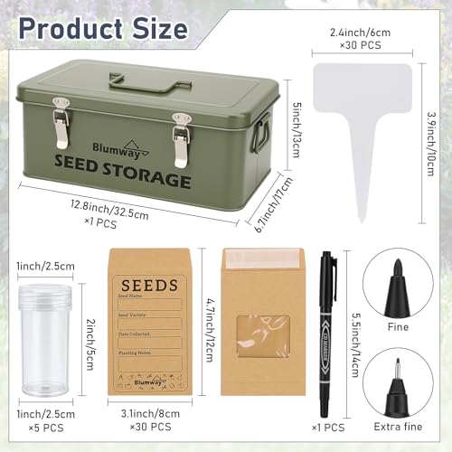Seed Storage Organizer, Metal Seed Saving Box with Lid - Image 3