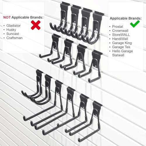 Slatwall Hooks 14 Pack, Heavy Duty Garage Wall Organizer - Image 6