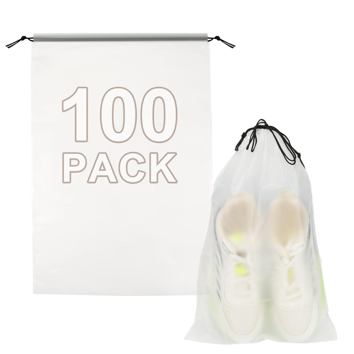 100pcs, clear drawstring bags - Image 1