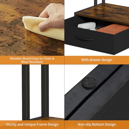 Printer Stand with Storage for Desk, with Fabric Drawer - Image 8
