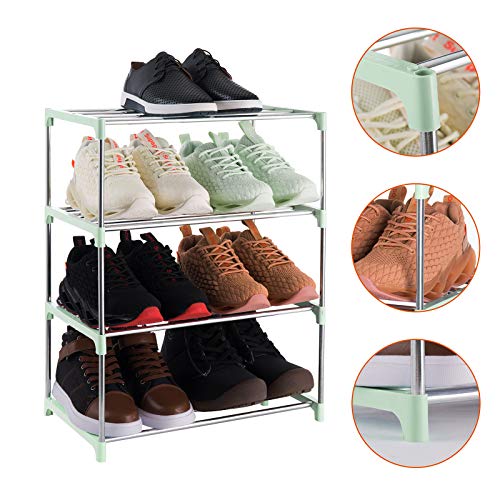 4-Tier Stackable Small Shoe Rack, Lightweight Shoe Shelf Storage - Image 6